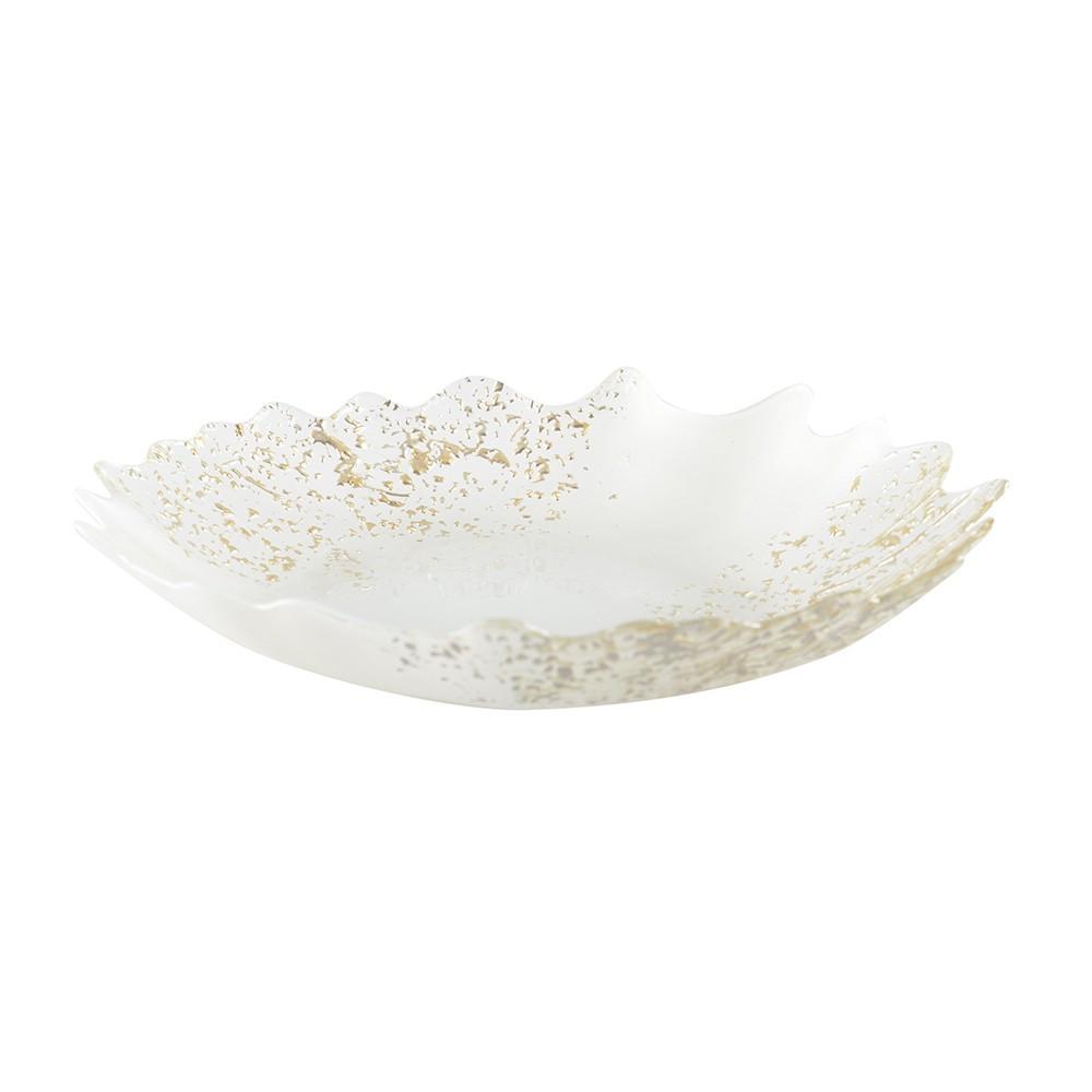 Image of Weiße Und Goldene Schale 30cm Unisex