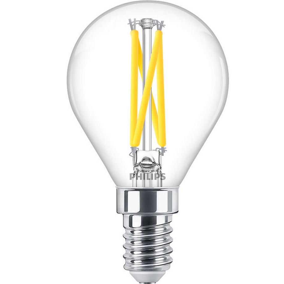 PHILIPS LED E14 Globo 2,5W (25W) Trasparente Dim WarmGlow 340 lm  