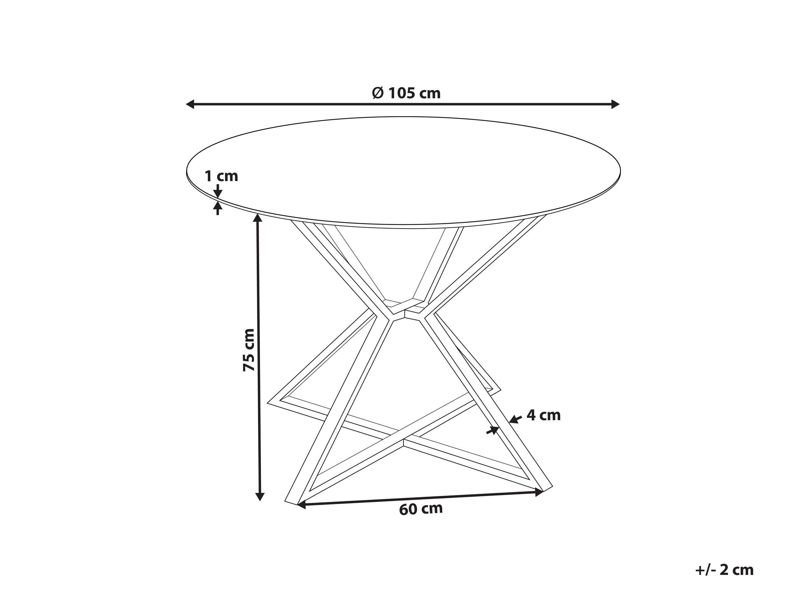 Beliani Esstisch aus Sicherheitsglas Glamourös BOSCO  