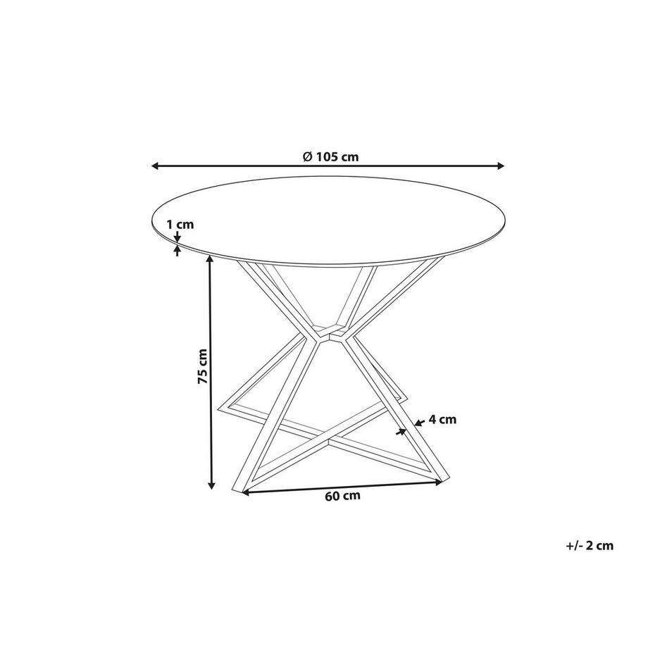 Beliani Esstisch aus Sicherheitsglas Glamourös BOSCO  