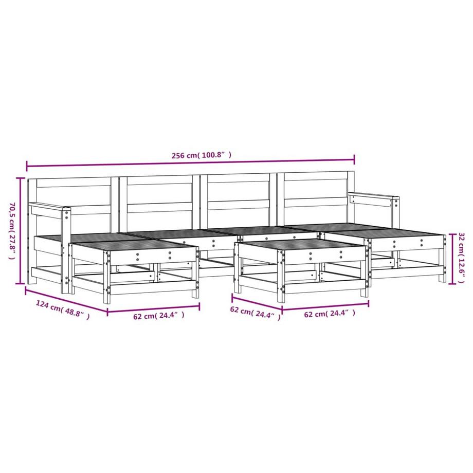 VidaXL set salotto da giardino Legno di pino  