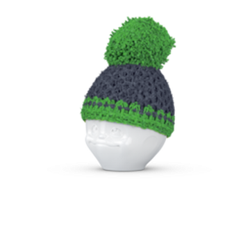 Eierbecher Mütze grau/grün