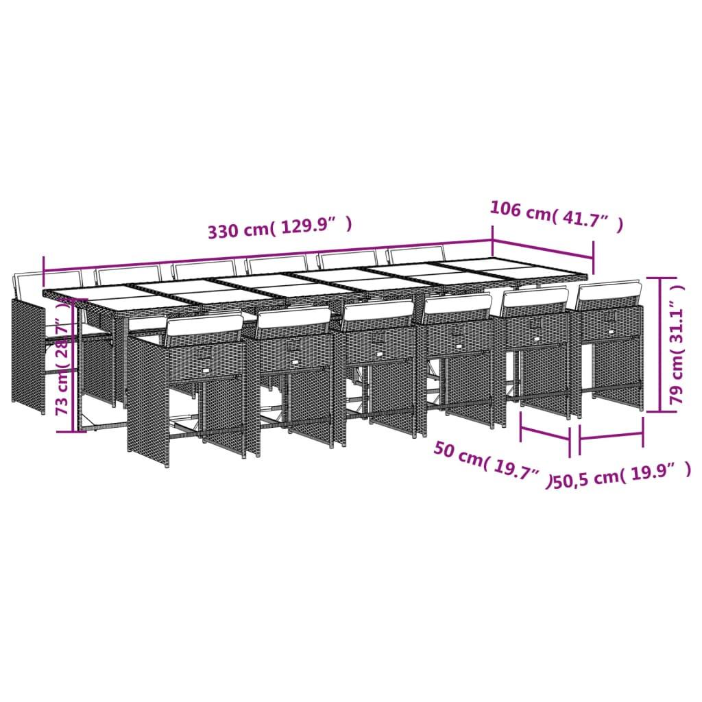 VidaXL Ensemble de salle à manger de jardin rotin synthétique  