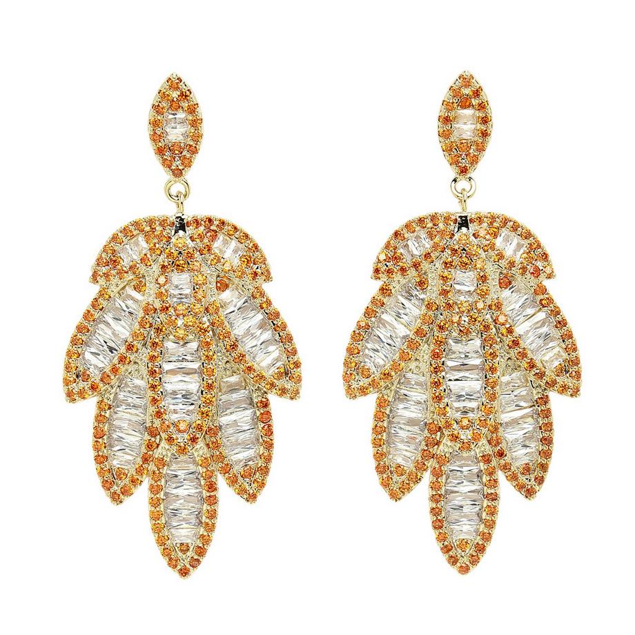 Collection Diva Boucles d'oreilles pendantes feuille de saule