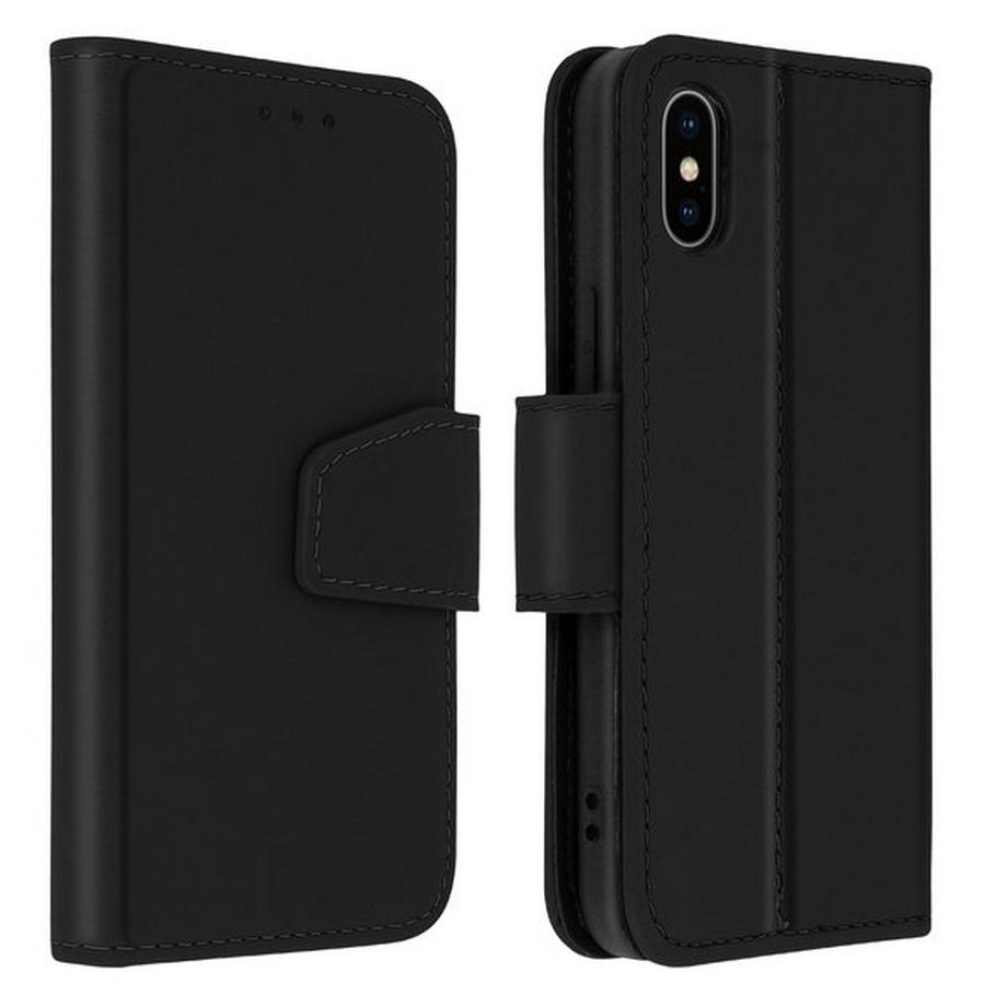 Avizar  Leder Hülle iPhone XS Max Schwarz 