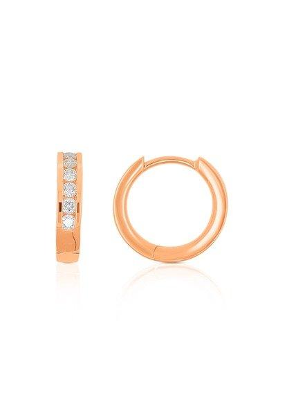 MUAU Schmuck  Creolen Rotgold 750 Brillanten 0.31ct. Scharnier 12x3mm 