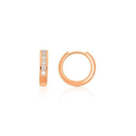 MUAU Schmuck  Creolen Rotgold 750 Brillanten 0.31ct. Scharnier 12x3mm 