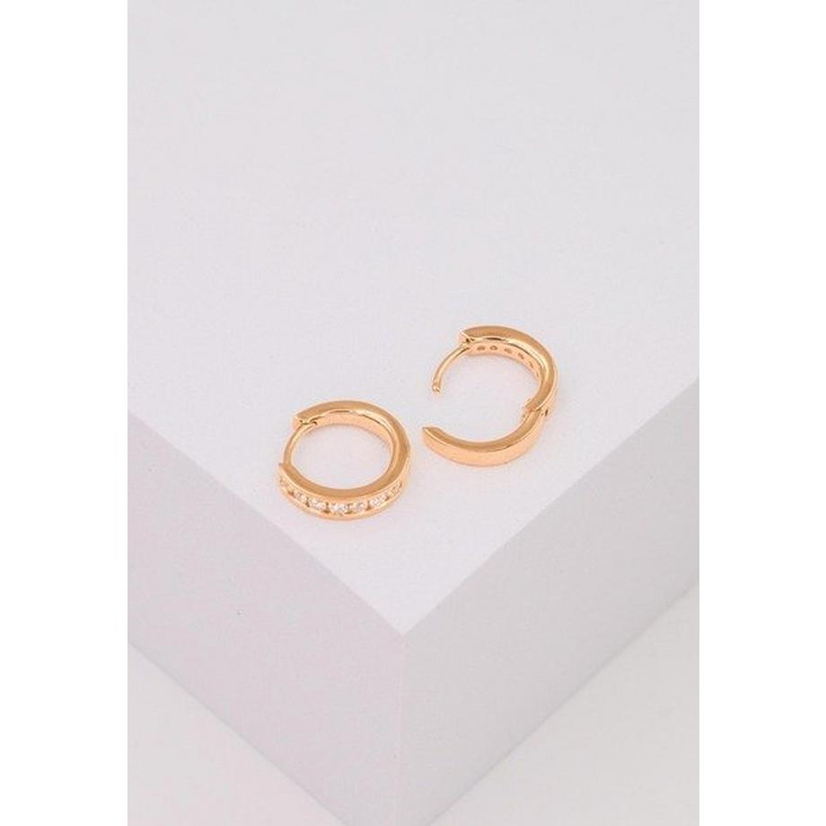 MUAU Schmuck  Creolen Rotgold 750 Brillanten 0.31ct. Scharnier 12x3mm 