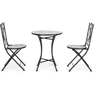 mutoni Ensemble bistrot de jardin Positano table et 2 chaises pliantes  