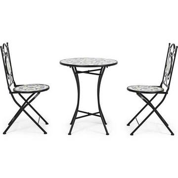 Ensemble bistrot de jardin Positano table et 2 chaises pliantes