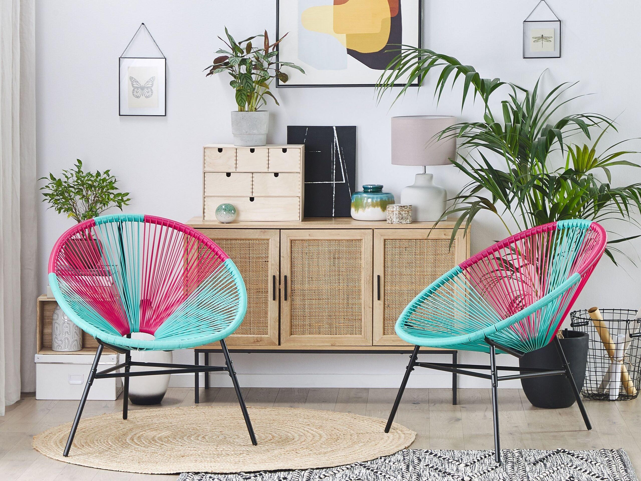 Beliani Set mit 2 Stühlen aus PE Rattan Modern ACAPULCO  