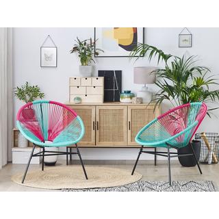 Beliani Set mit 2 Stühlen aus PE Rattan Modern ACAPULCO  