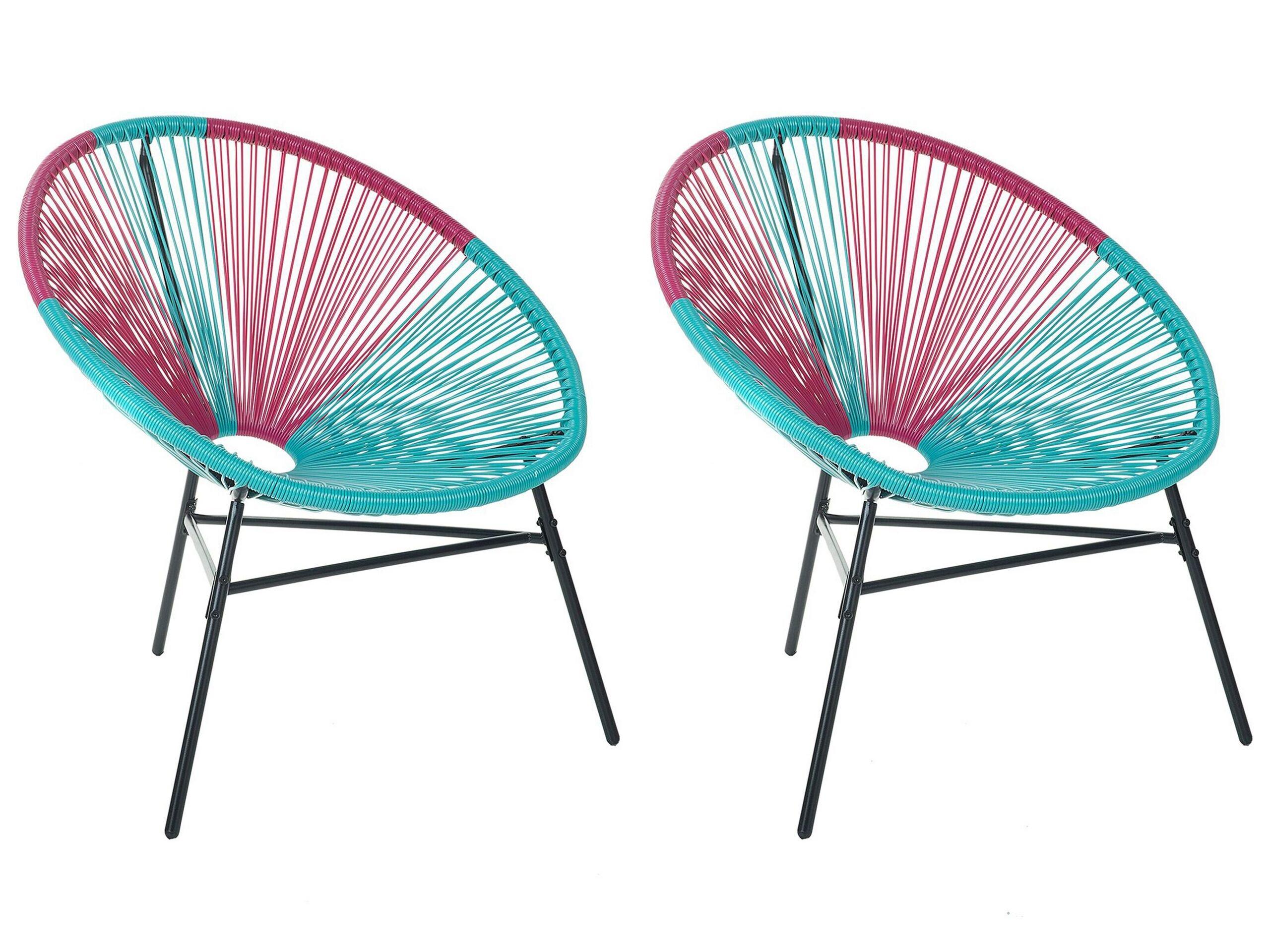 Image of Set mit 2 Stühlen aus PE Rattan Modern ACAPULCO Set mit 2 Stühlen aus PE Rattan Modern ACAPULCO