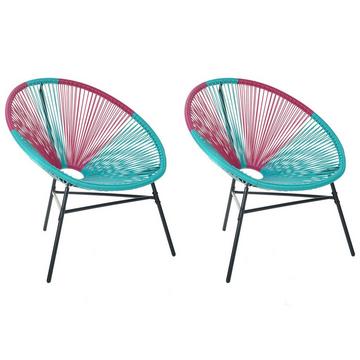 Set mit 2 Stühlen aus PE Rattan Modern ACAPULCO