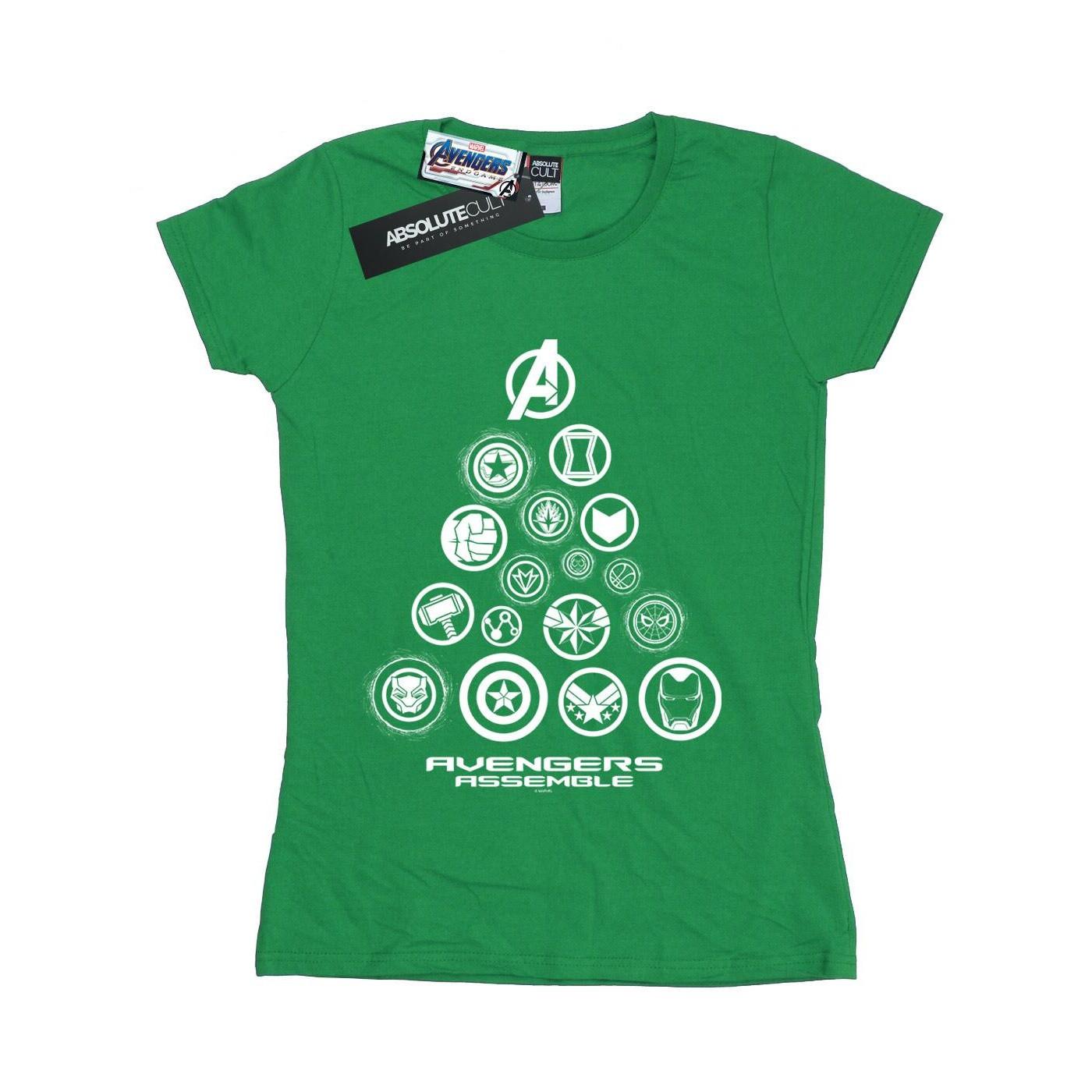 Image of Avengers Endgame Pyramid Icons Tshirt Damen Grün L