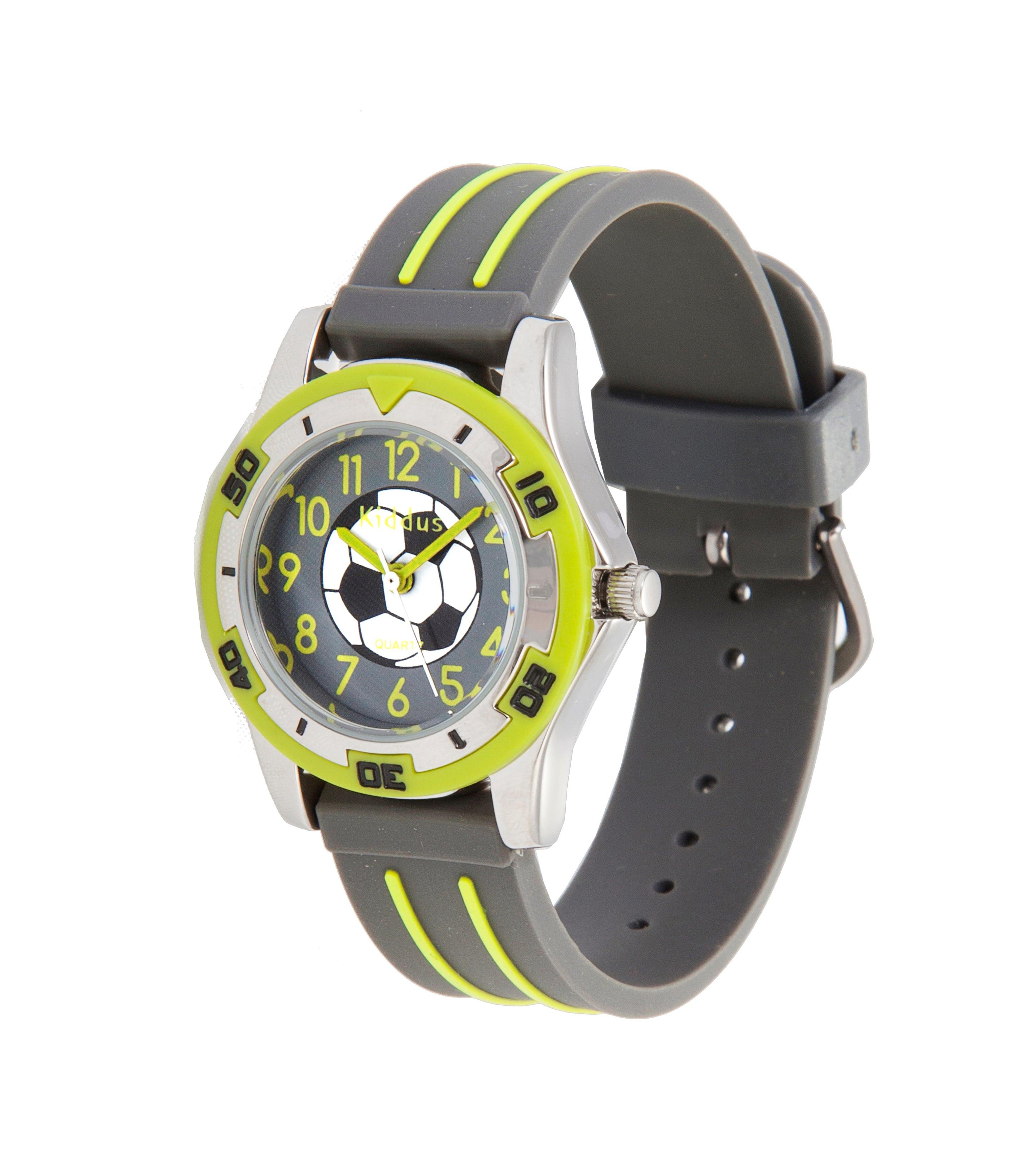 Kiddus  The Sporty Football Green Montre pour enfants 