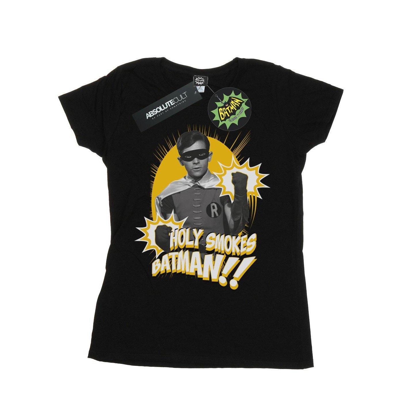 Image of Batman Tv Series Robin Holy Smokes Tshirt Damen Schwarz S