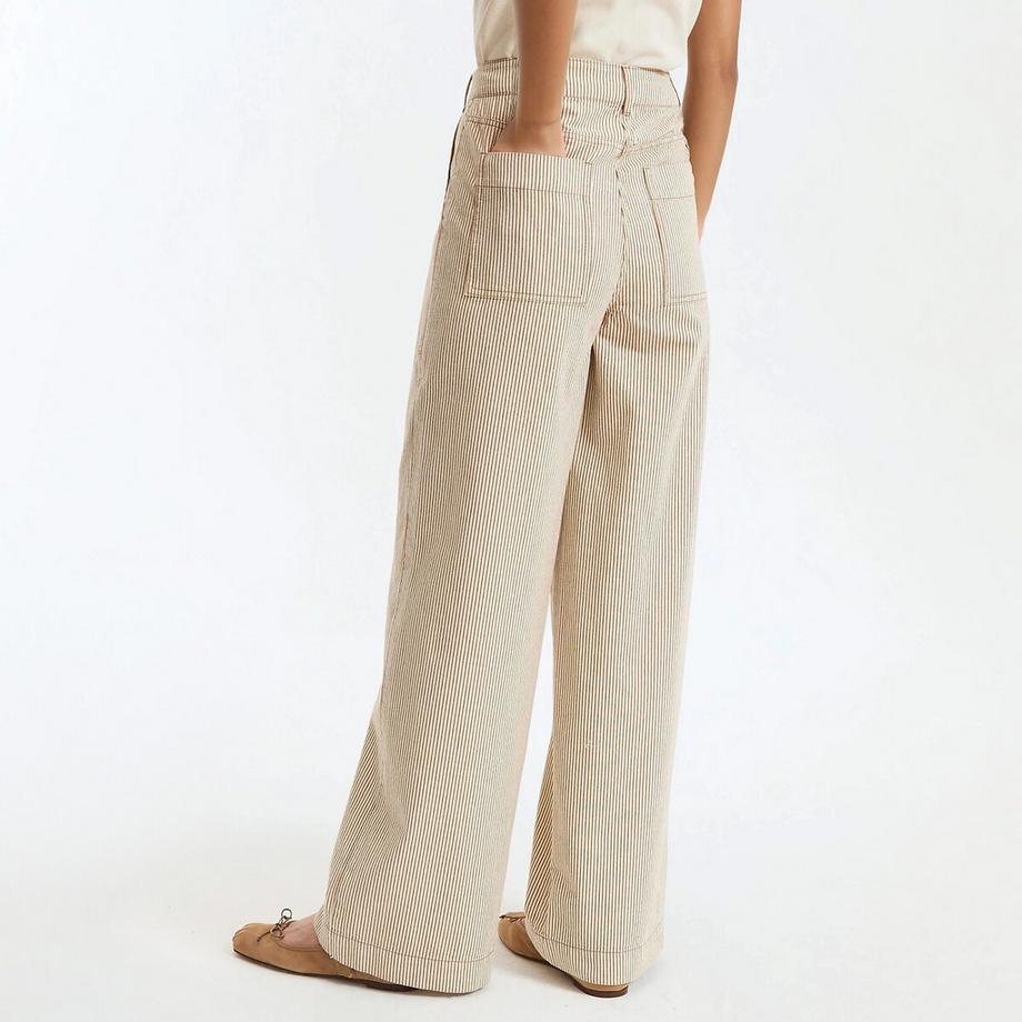 La Redoute Collections Pantaloni larghi stile carpentiere a righe  