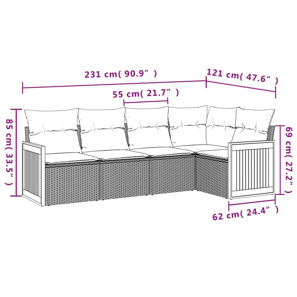 VidaXL Ensemble de canapés de jardin rotin synthétique  