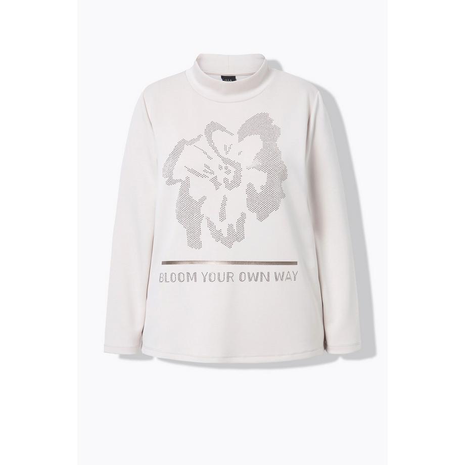 Ulla Popken Sweatshirt Blüte Stehkragen Langarm Modalmix  