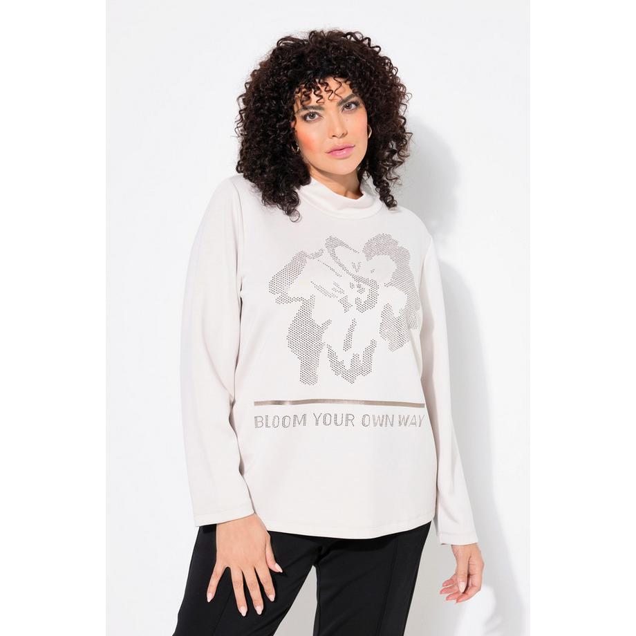 Ulla Popken Sweatshirt Blüte Stehkragen Langarm Modalmix  