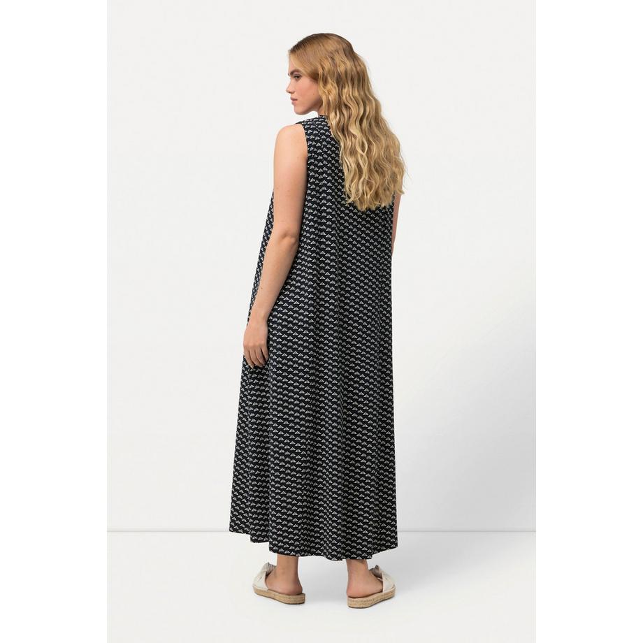 Ulla Popken Robe maxi en jersey A-ligne décolleté en V sans manches  