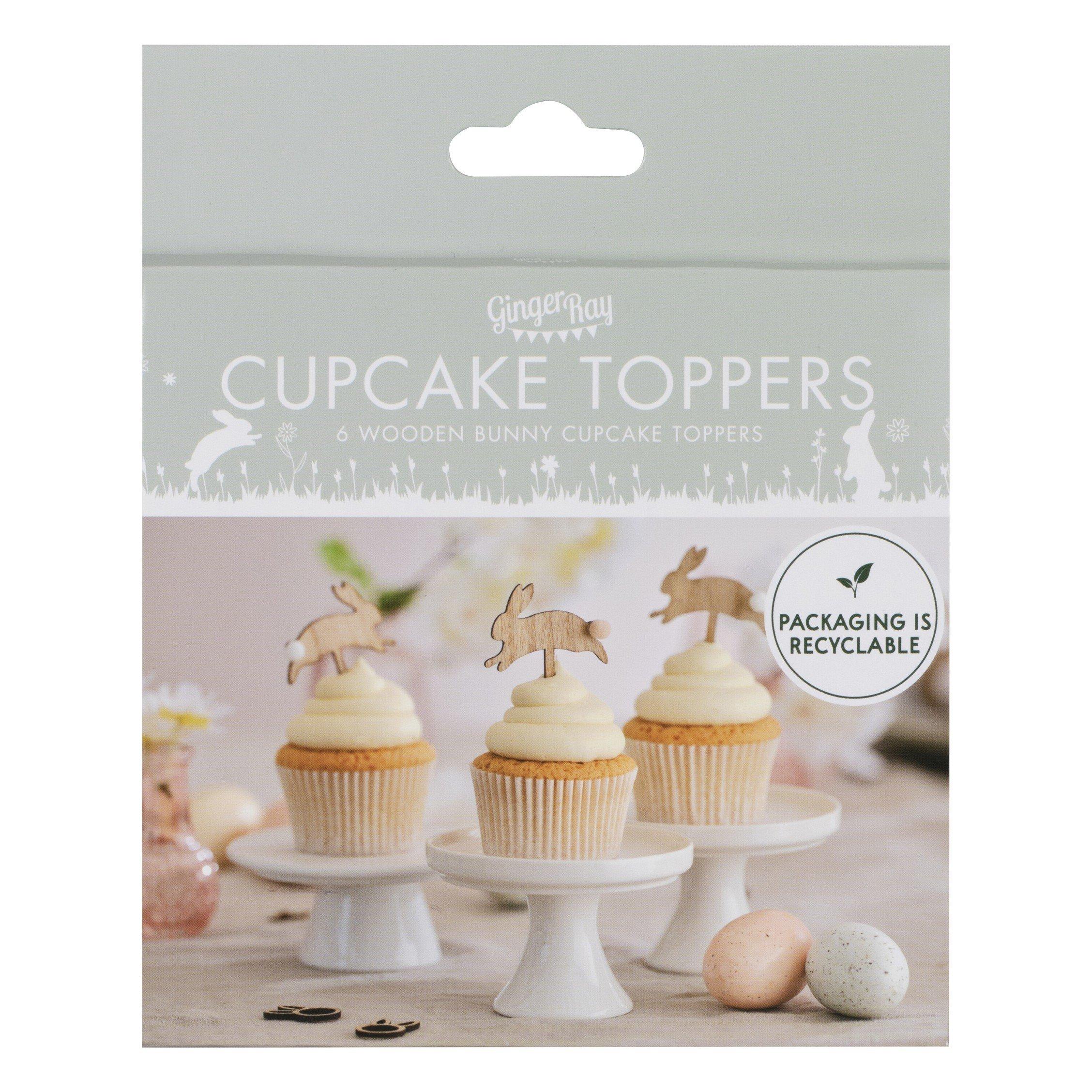 Ginger Ray Cupcake Toppers Lapin en Bois  