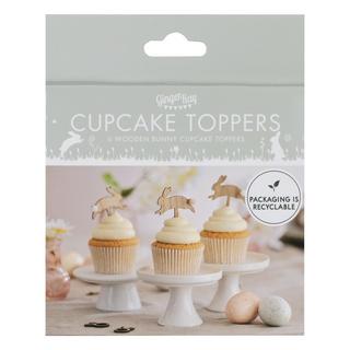 Ginger Ray Cupcake Toppers Lapin en Bois  