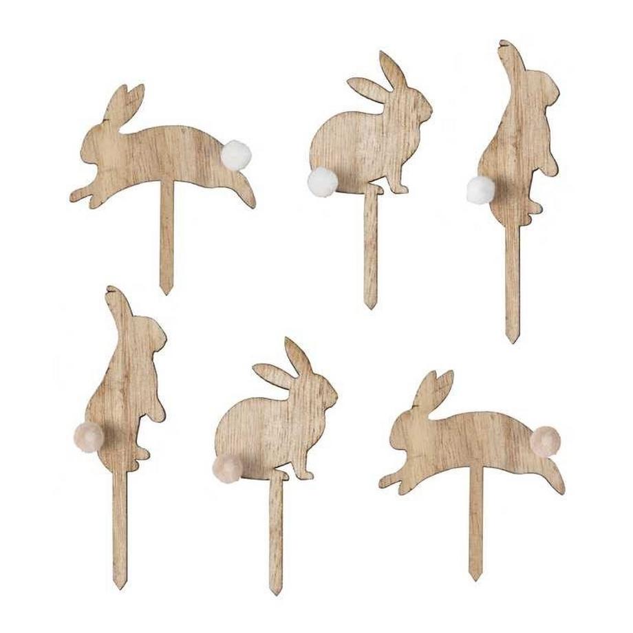 Cupcake Topper Hasen aus Holz
