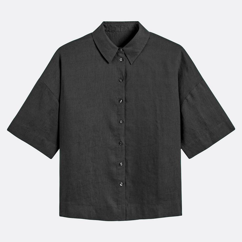 La Redoute Collections Leinenhemd mit weiten Ärmeln und Ellenbogen Signature  