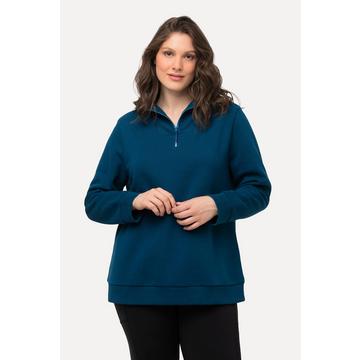 Pullover polo con collo alto, zip e maniche lunghe