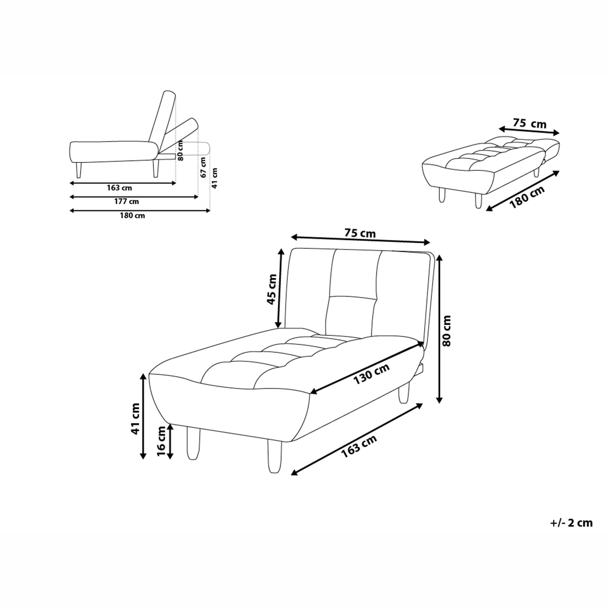 Beliani Chaise longue en Poliestere Retrò ALSTEN  