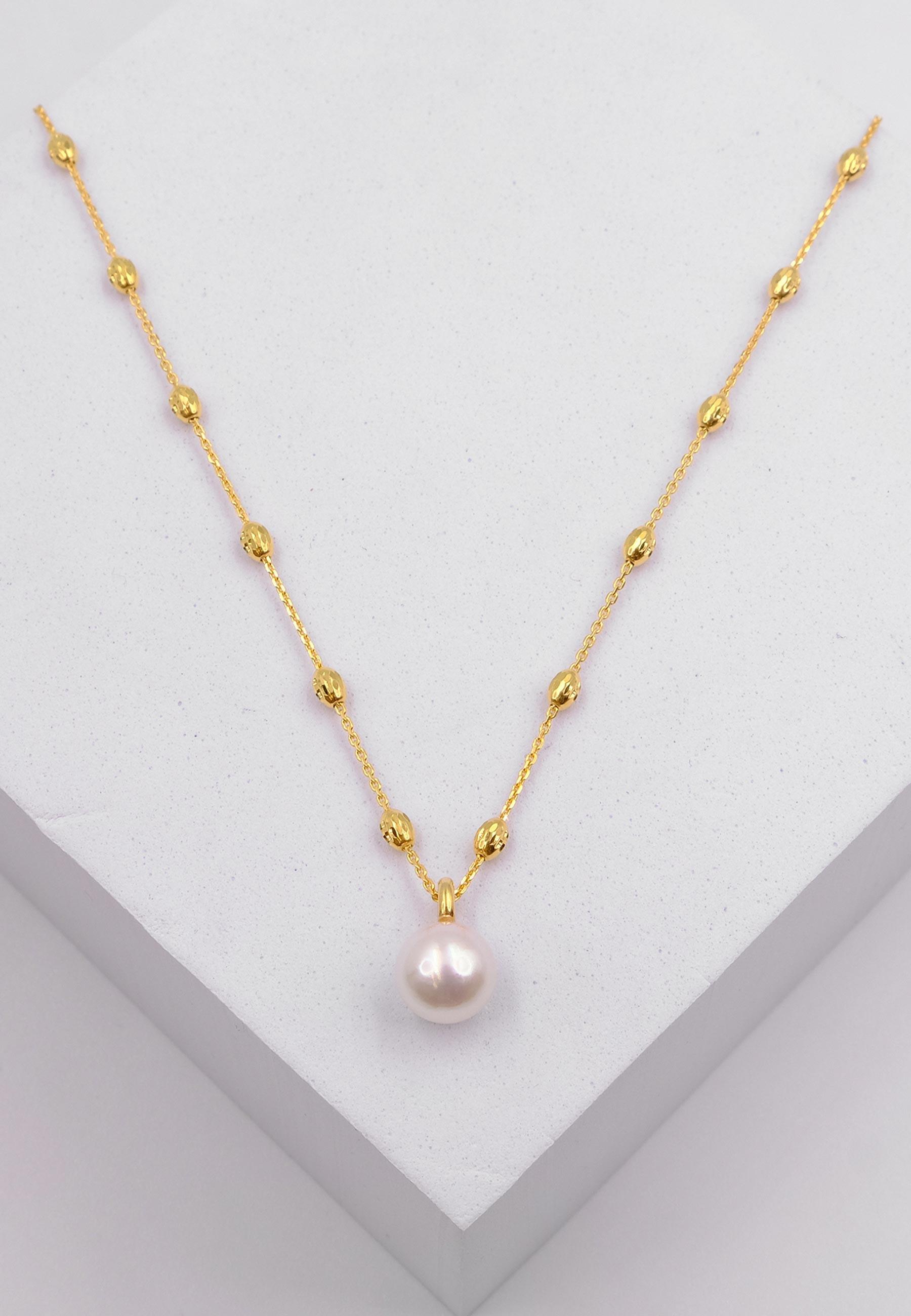 MUAU Schmuck  Collier Gelbgold 750 Akoya Perle 8-8.5mm 