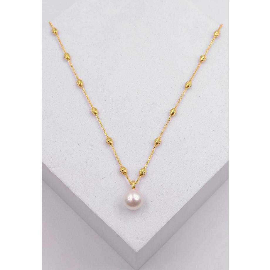 MUAU Schmuck  Collier Gelbgold 750 Akoya Perle 8-8.5mm 