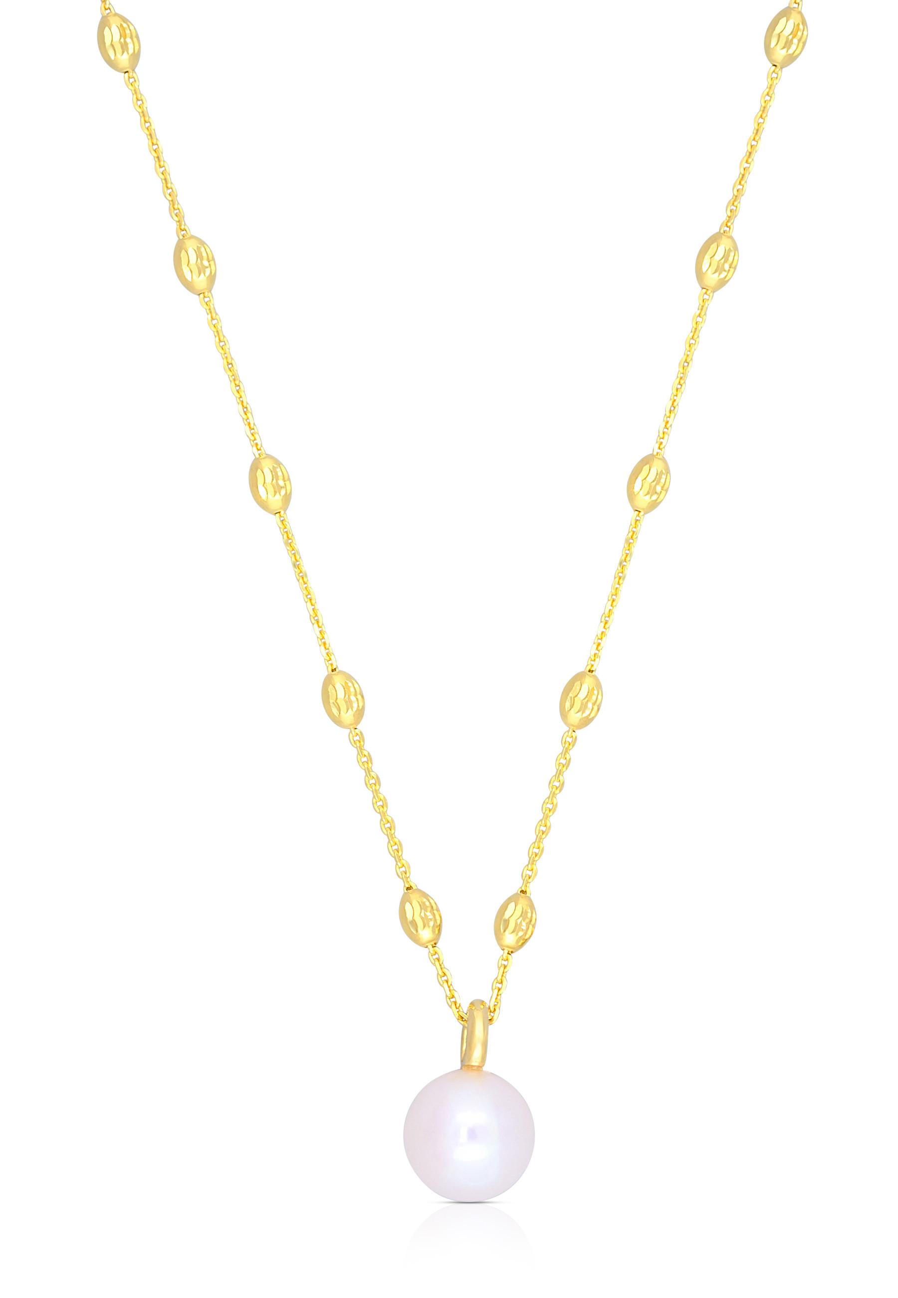 MUAU Schmuck  Collier Gelbgold 750 Akoya Perle 8-8.5mm 