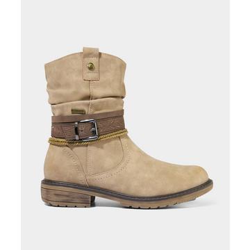 Bottines à motifs tissés avec sangle à boucle