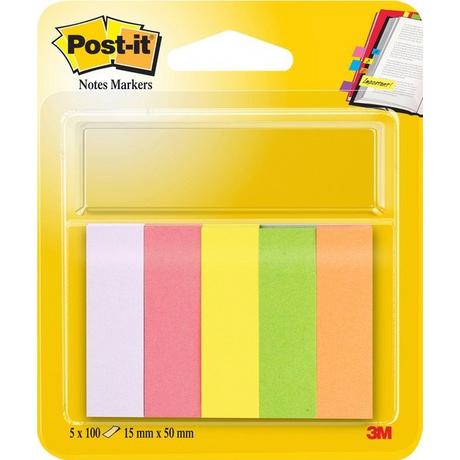Post-It POST-IT Marker 15x50mm 670/5 5-farbig/5x100 Blatt  