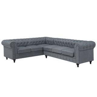 Beliani Canapé d'angle côté droit en Polyester Glamour CHESTERFIELD  