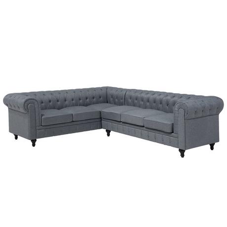 Beliani Canapé d'angle côté droit en Polyester Glamour CHESTERFIELD  