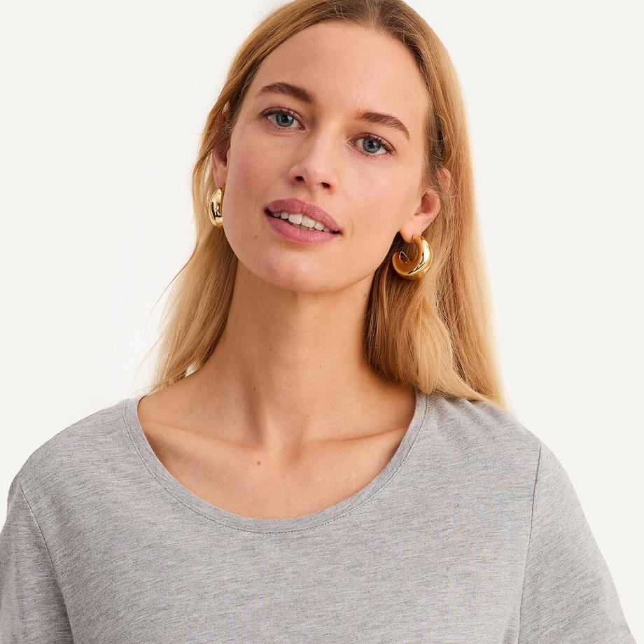 La Redoute Collections Tee Shirt Manches Longues Col Rond  