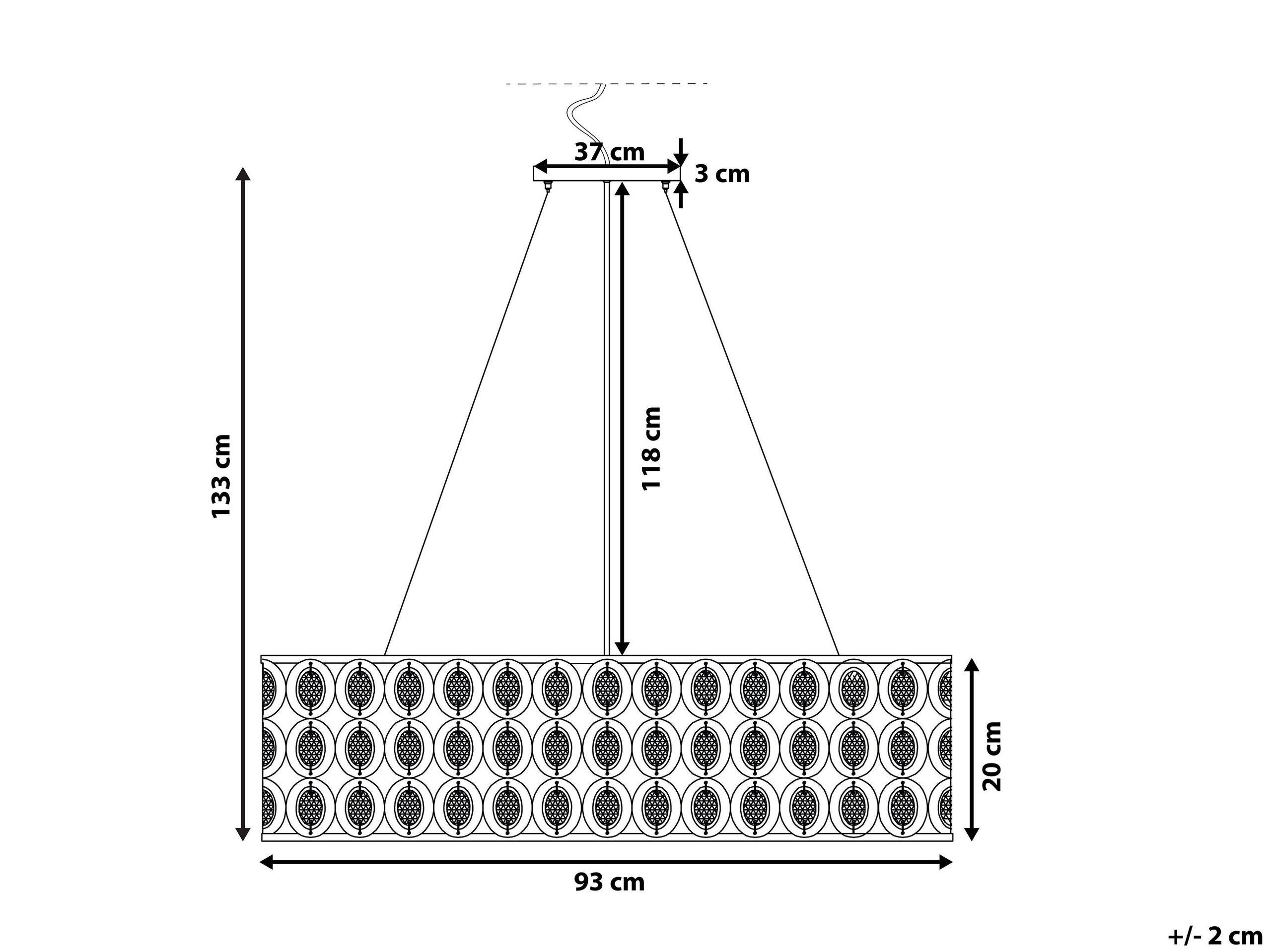 Beliani Lampe suspension en Métal Glamour TENNA  