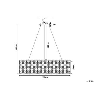 Beliani Lampe suspension en Métal Glamour TENNA  