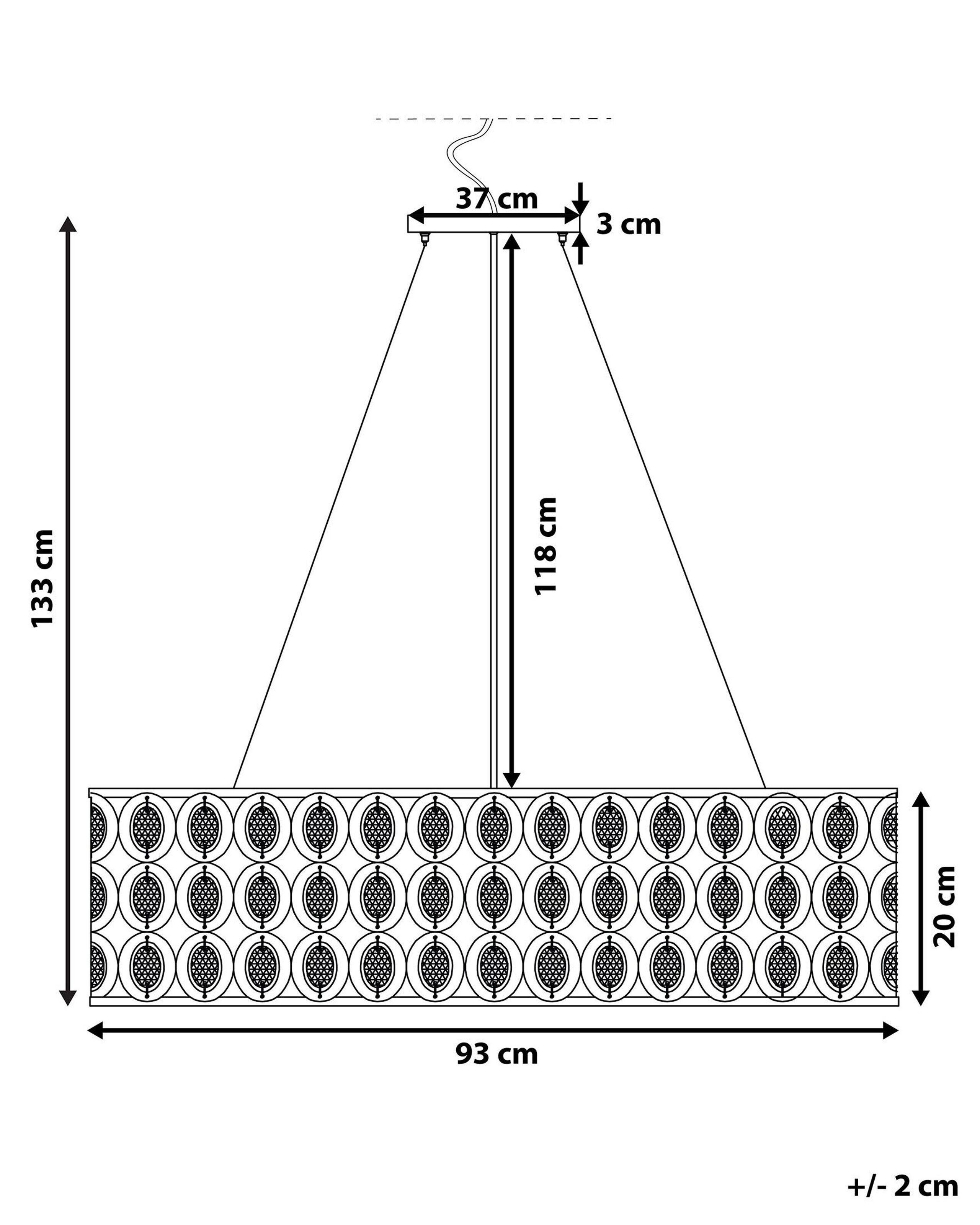 Beliani Lampe suspension en Métal Glamour TENNA  