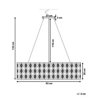 Beliani Lampe suspension en Métal Glamour TENNA  