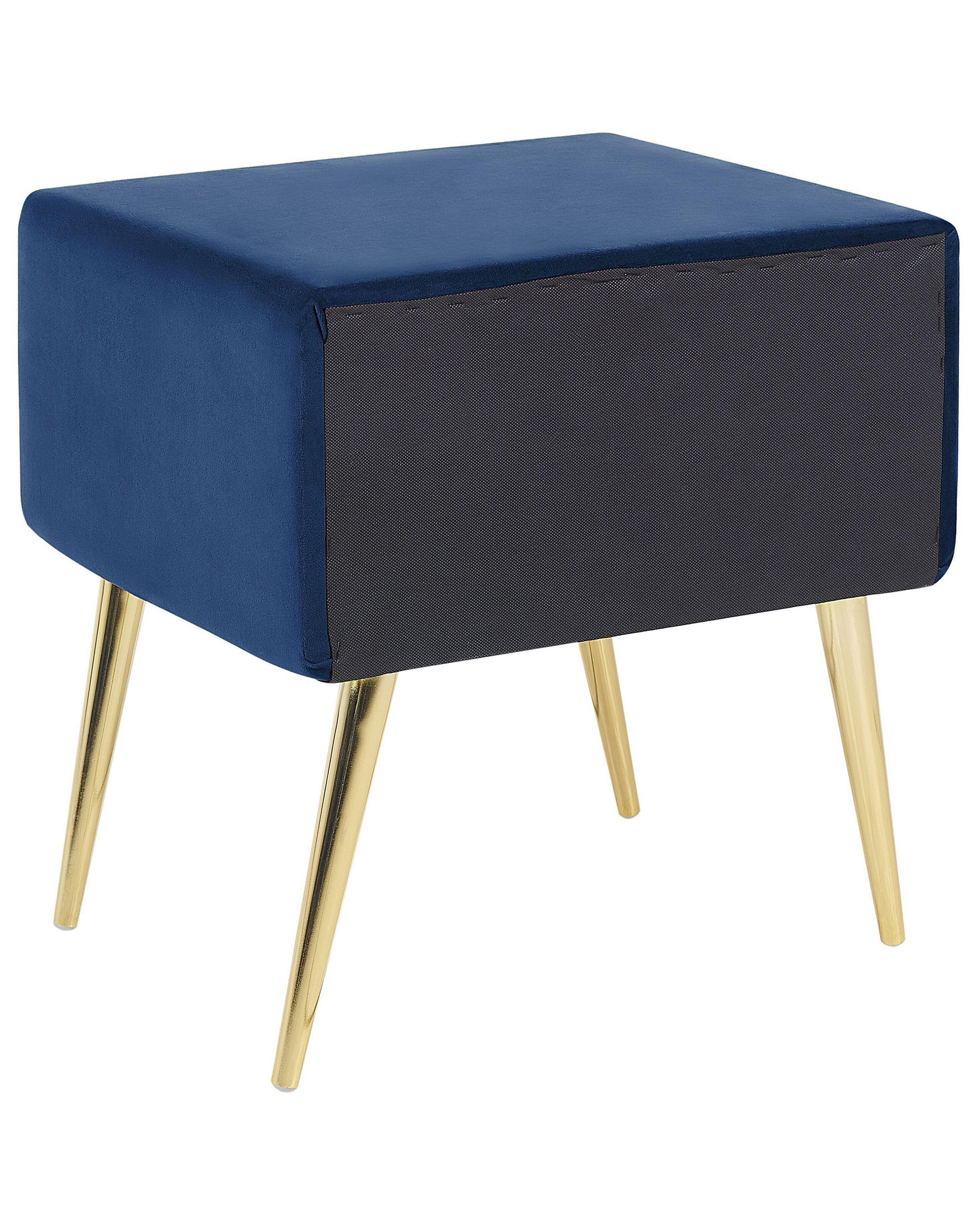 Beliani Table de chevet en Velours Glamour FLAYAT  