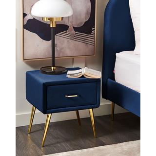 Beliani Table de chevet en Velours Glamour FLAYAT  