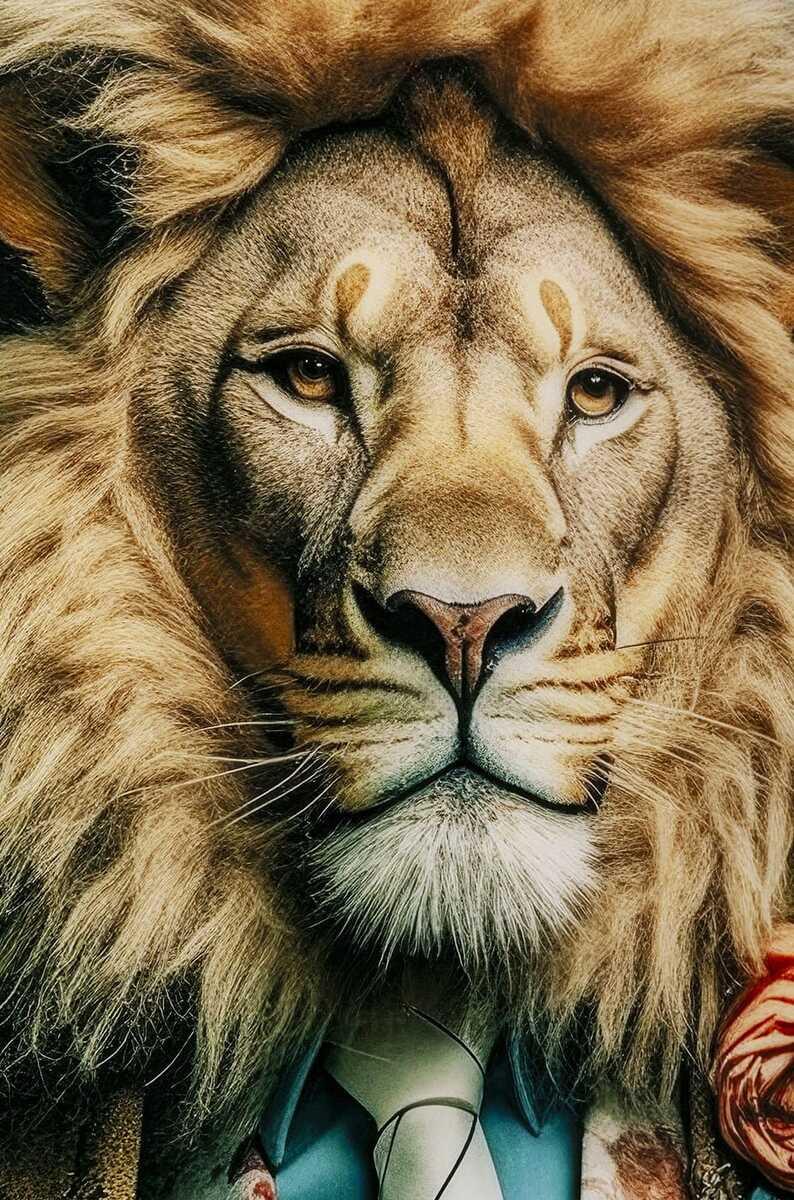 KARE Design Tableau en verre Mister Lion 150x100  