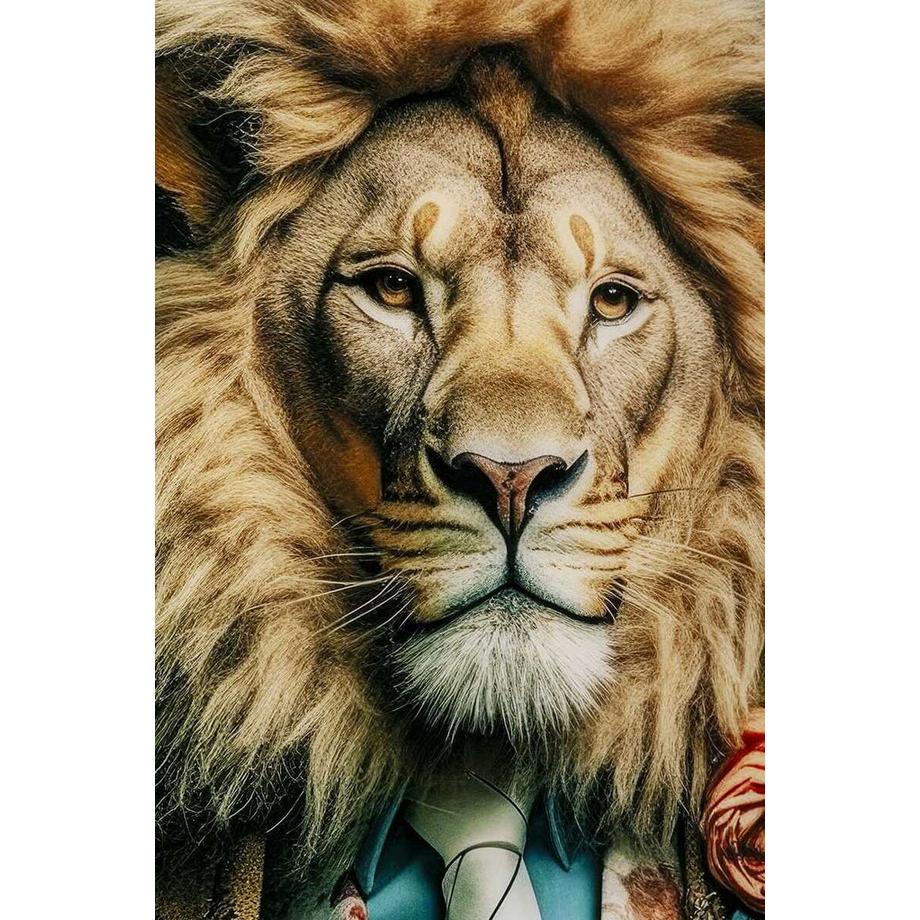KARE Design Quadro in vetro Mister Lion 150x100  