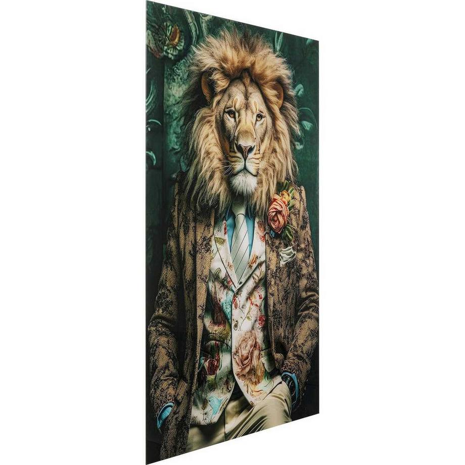 KARE Design Quadro in vetro Mister Lion 150x100  