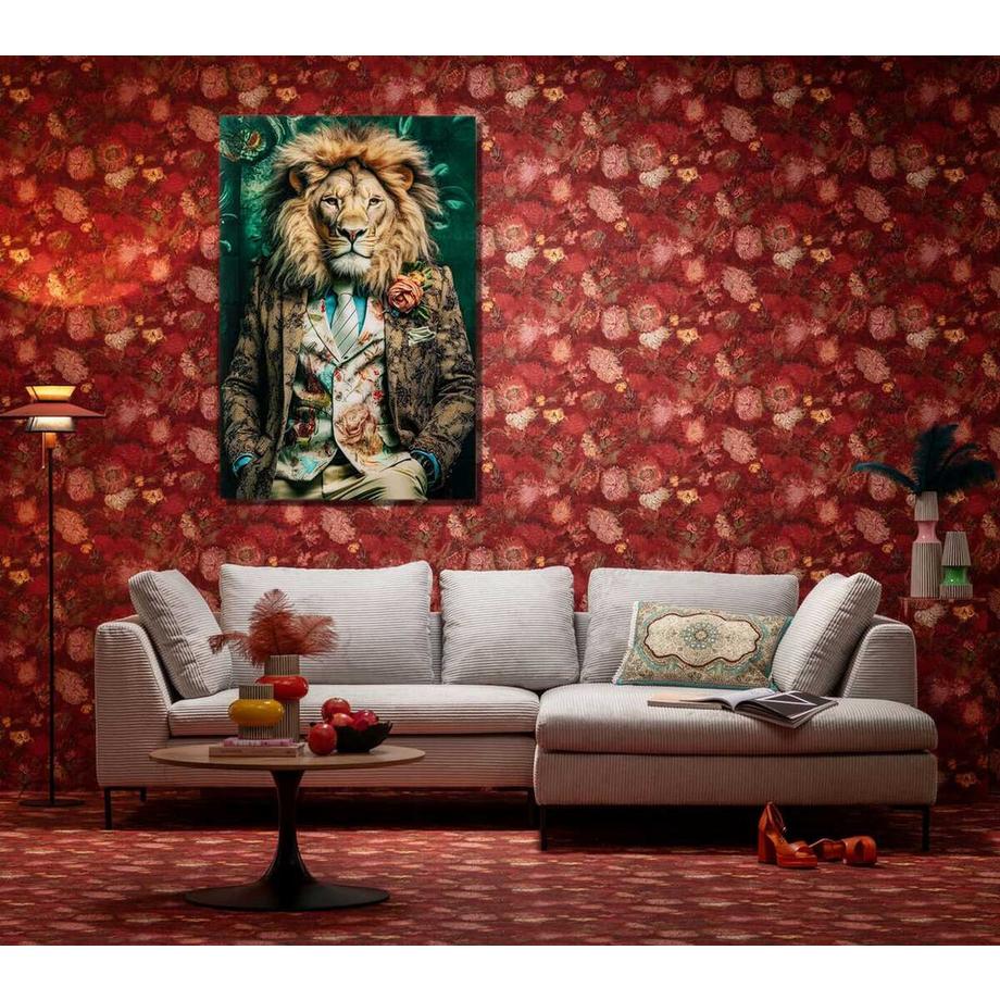 KARE Design Quadro in vetro Mister Lion 150x100  